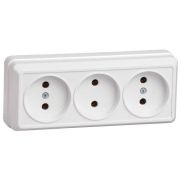 Розетка 3-м ОП Октава 10А IP20 без заземл. бел. GENERICA ERO30-K01-10-DC