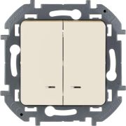 Выключатель 2-кл. Inspiria 10А IP20 250В 10AX с подсветкой/индикацией механизм сл. кость IEK 673631