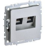 Розетка компьютерная двойн. СП RJ45 кат.5E BRITE РК10-2-БрА механизм алюм. IEK BR-K20-1-K47