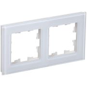 Рамка 2-м BRITE РУ-2-2-БрБ стекло бел. IEK BR-M22-G-K01