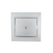 Переключатель проходной 1-кл. СП Mira 10А IP20 со вставкой сер. метал. LEZARD 701-1010-105